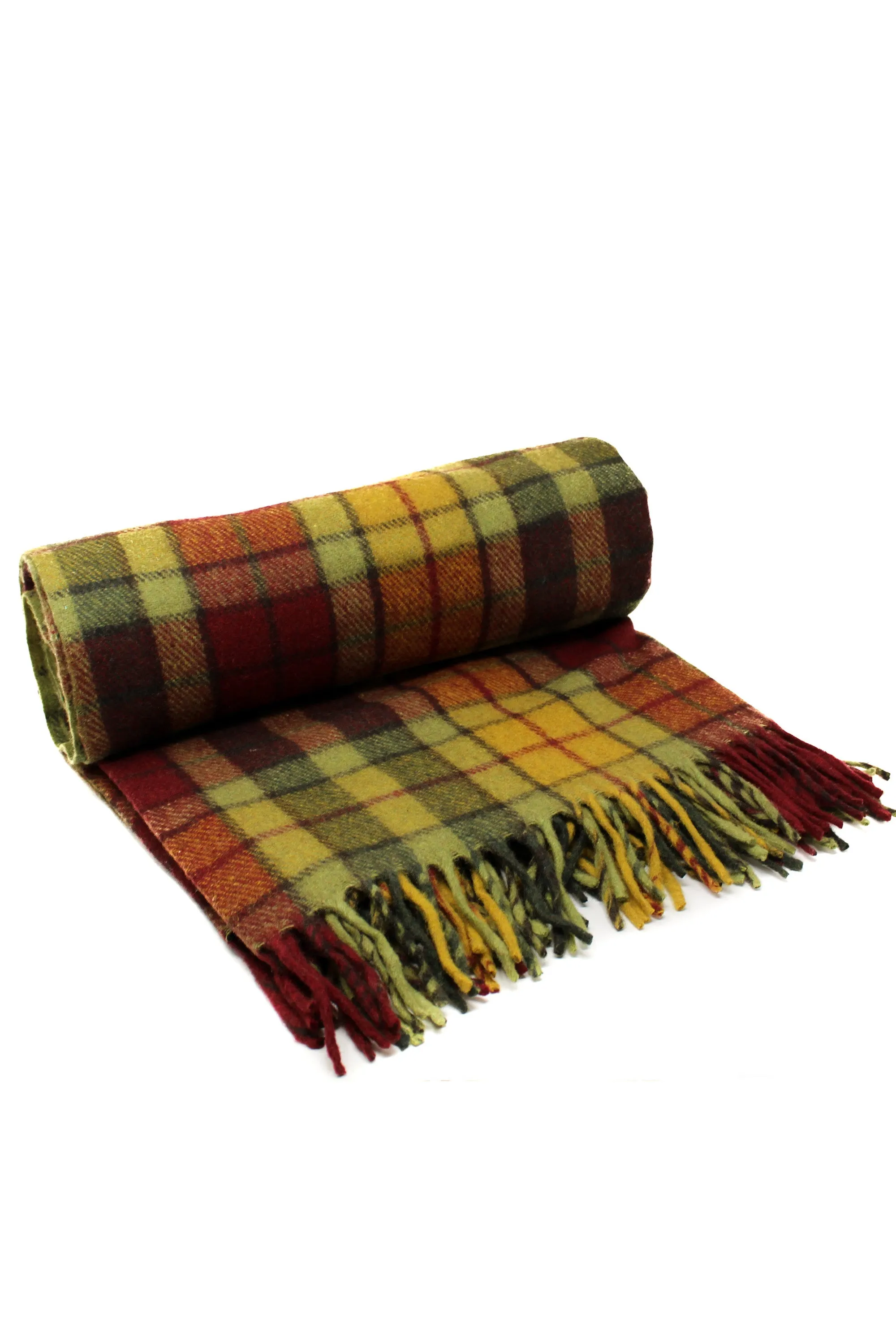 Recycled Wool Tartan Blanket - Buchanan Autumn