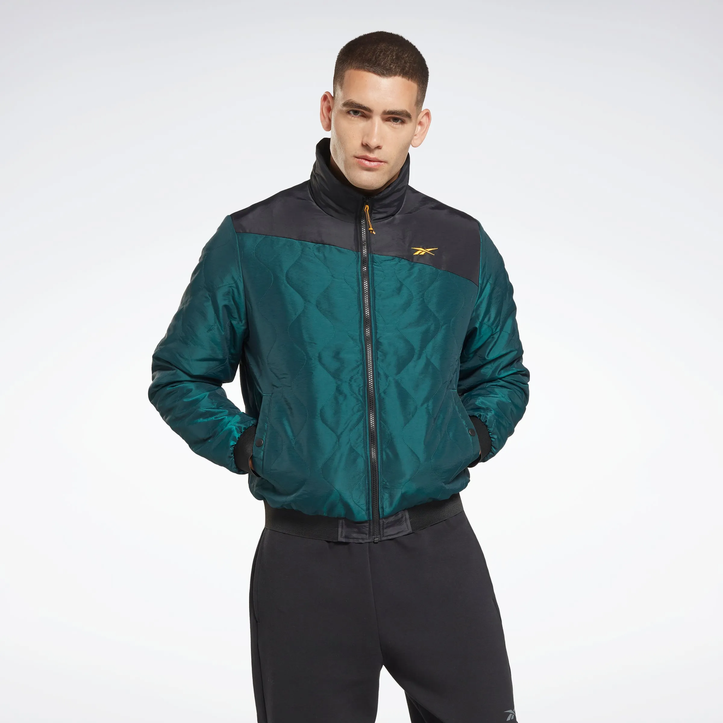 Reebok Apparel Men Thermowarm Graphene Padded Parka Forest Green