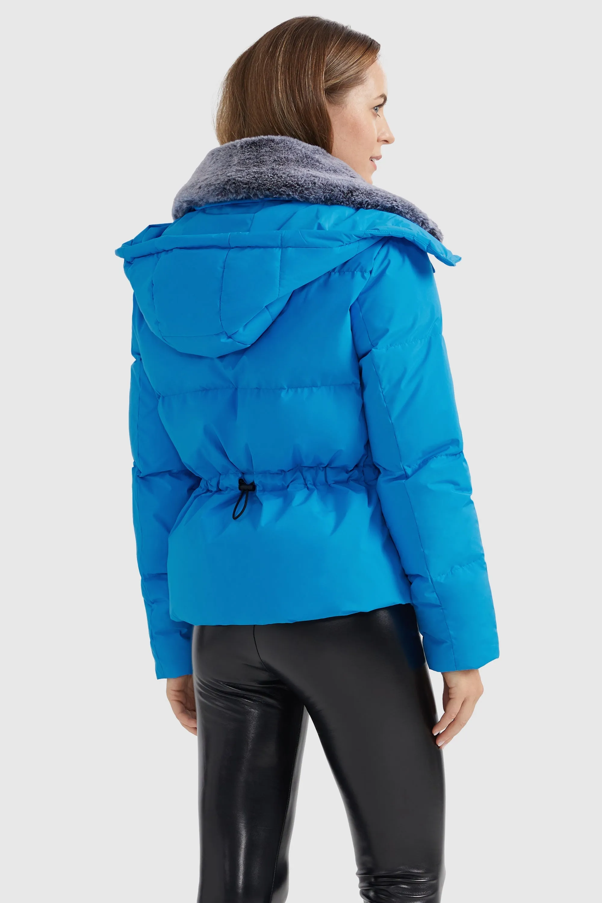 Removable Faux Fur Collar Puffer Down Jacket