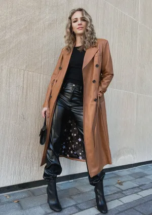 Rhode Vegan Leather Double Breasted Coat