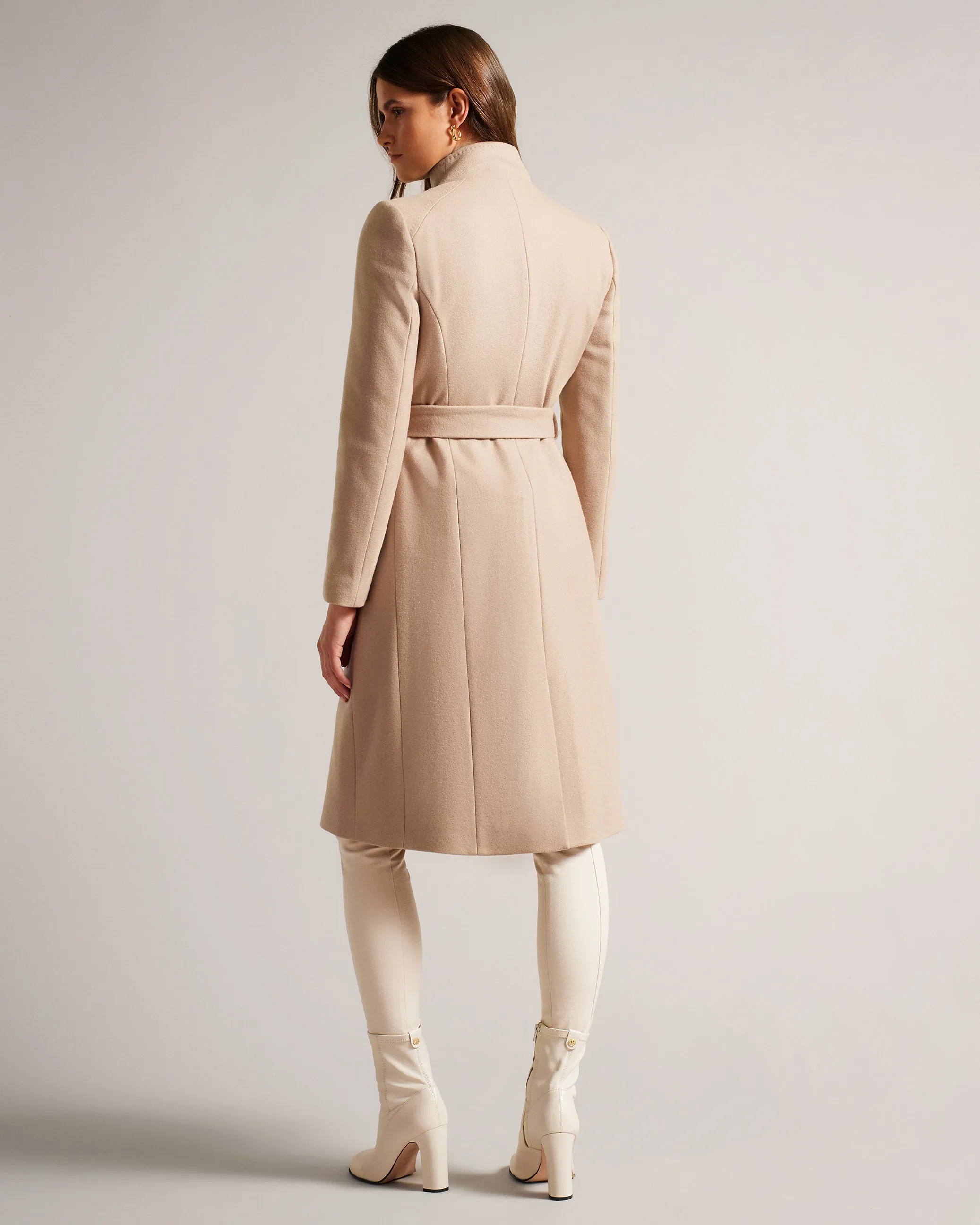 Rose Wool Wrap Coat Camel