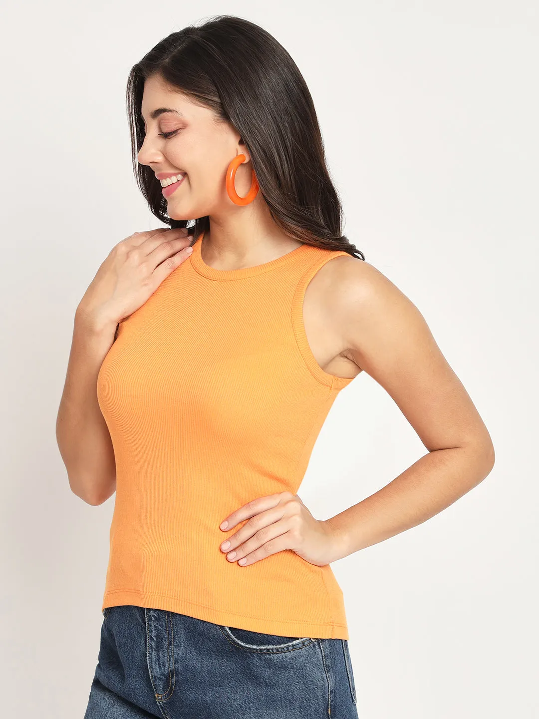 Round Neck Fitted Regular Top