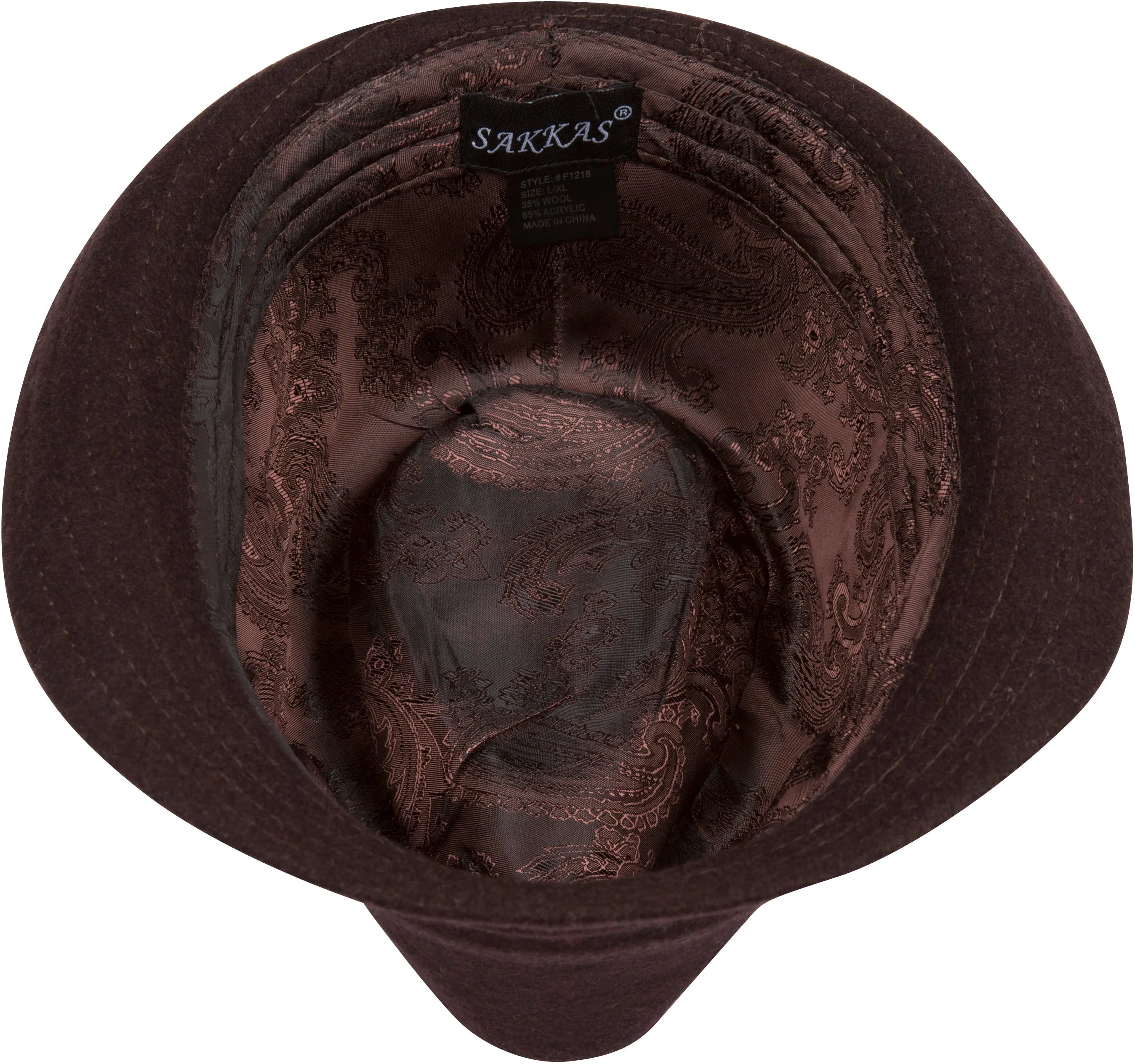 Sakkas Original Unisex Structured Wool Fedora Hat