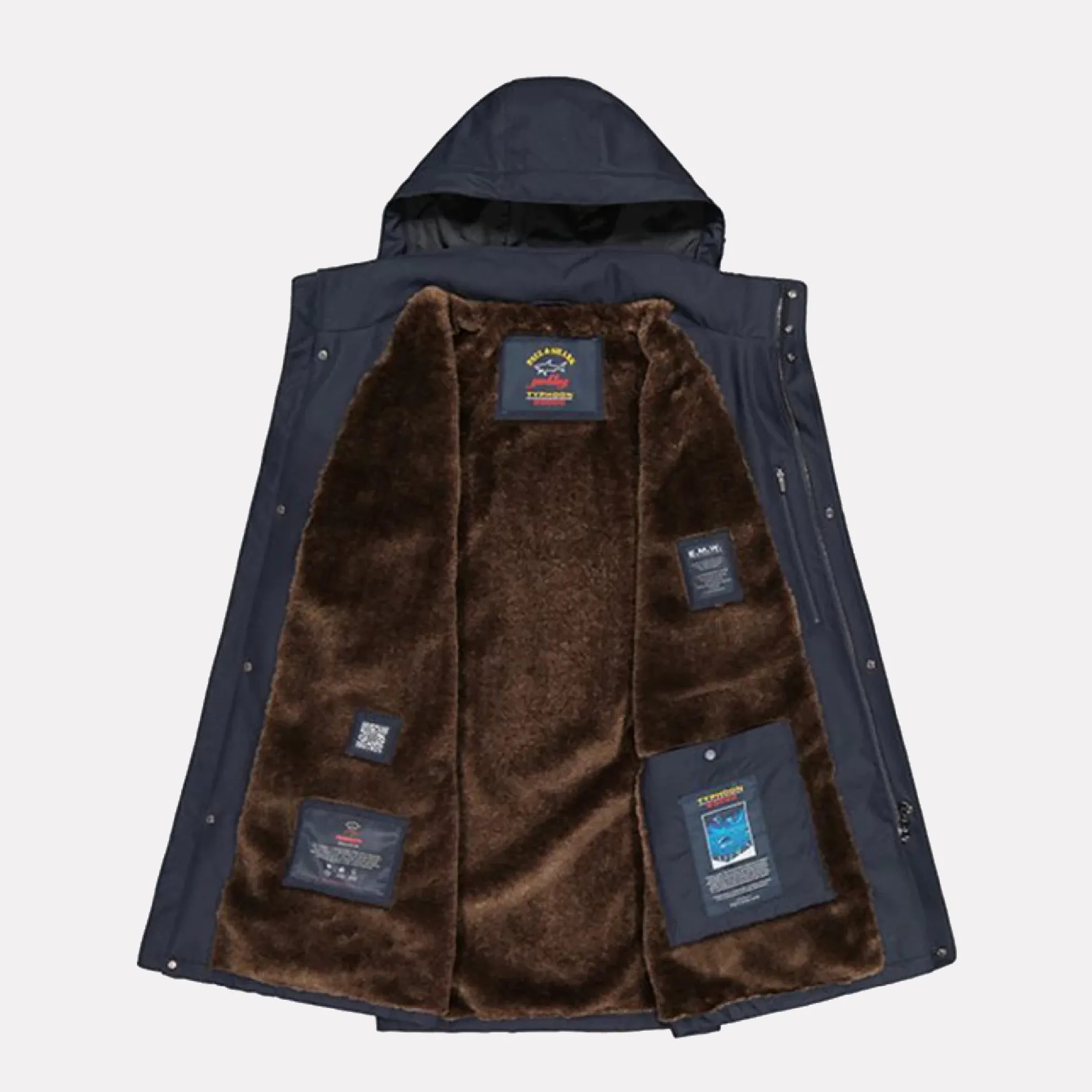 Save the Sea Typhoon Parka with Twill & Fur Lining / Navy