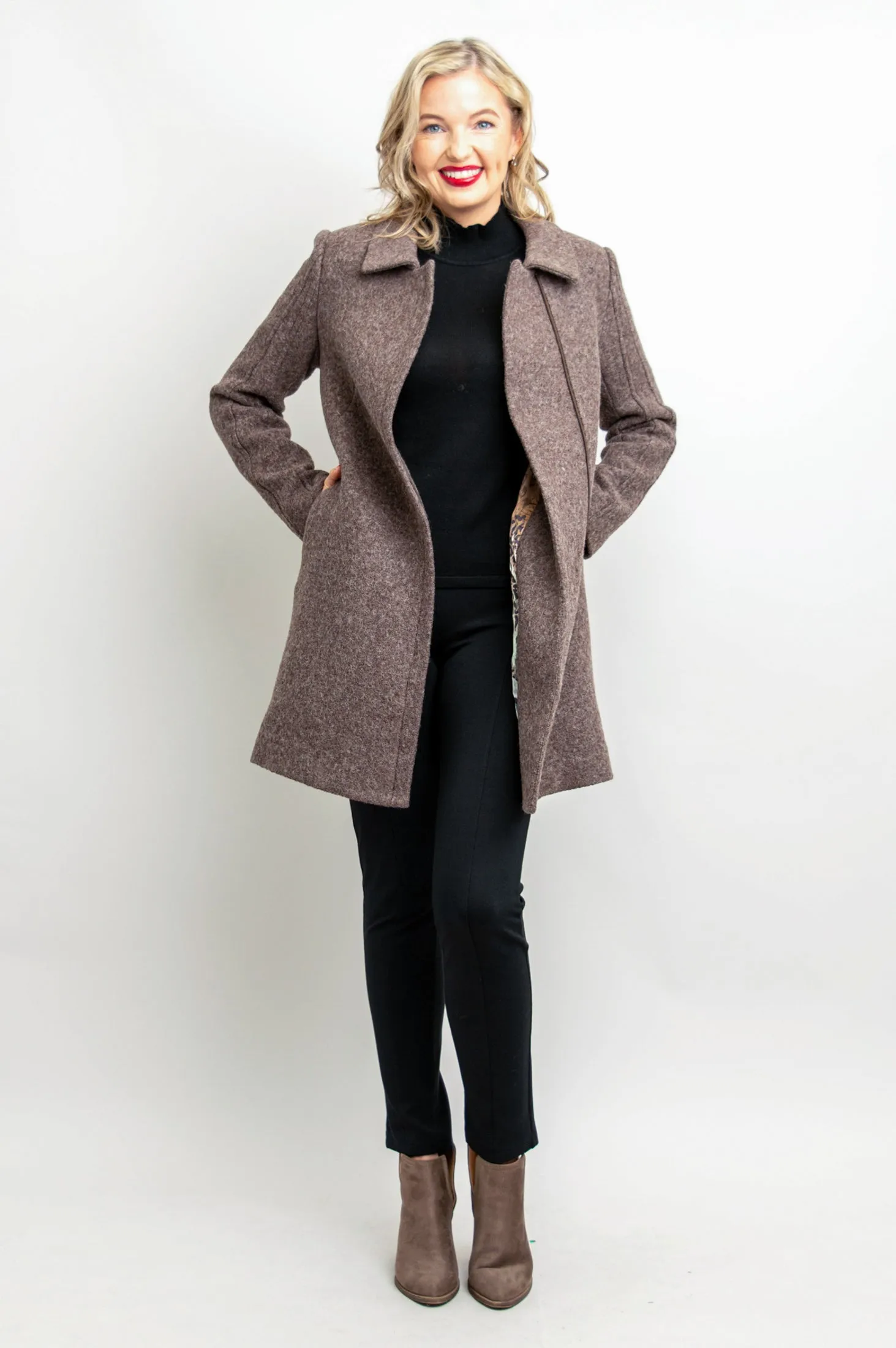 Sidney Coat, Mocha, Boiled Wool