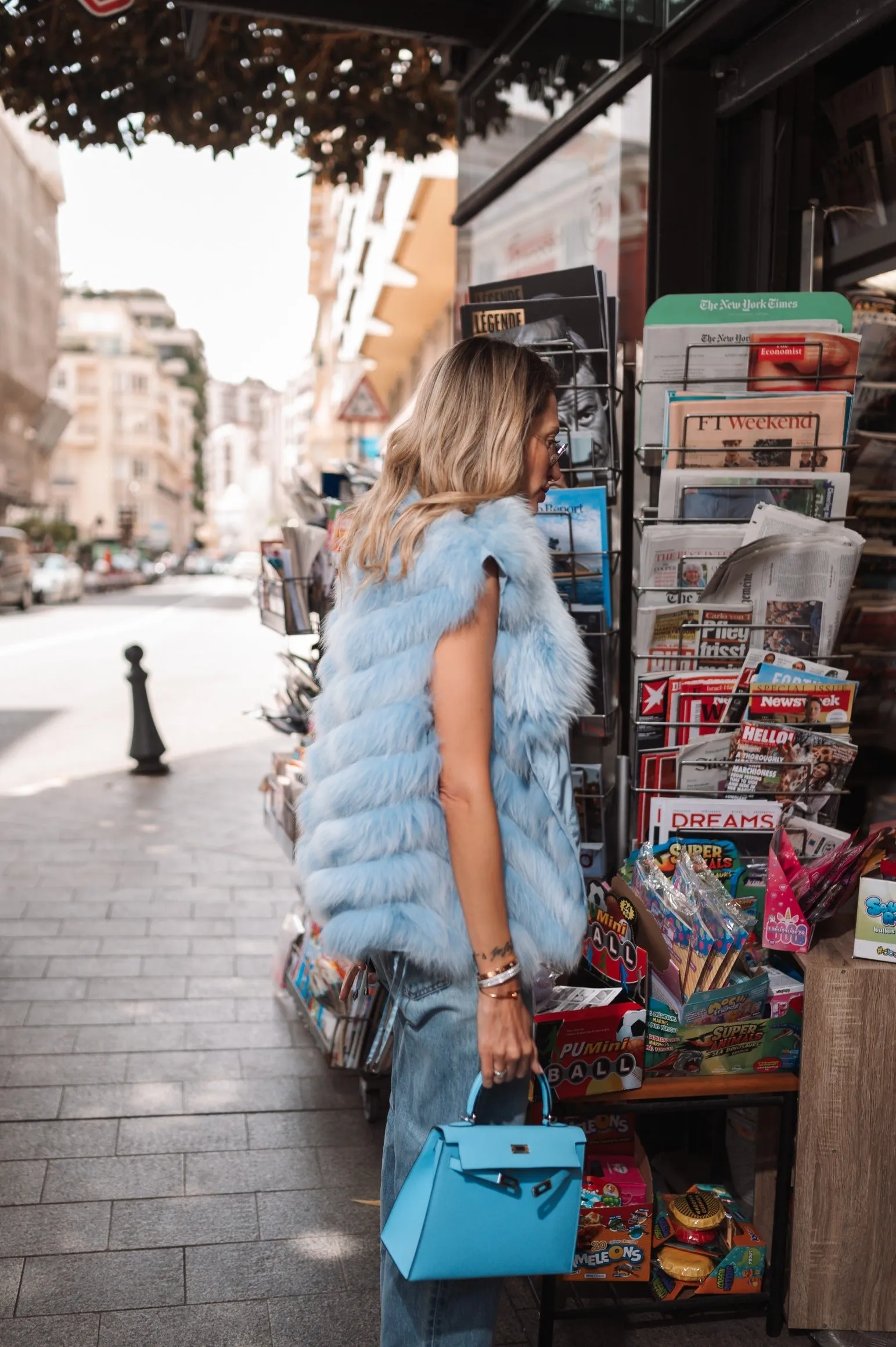 Silk Reversible Short Vest Soft Chambray