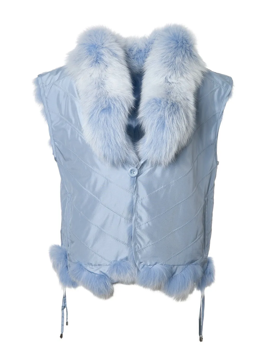 Silk Reversible Short Vest Soft Chambray