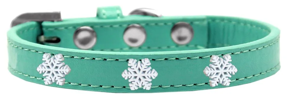 Snowflake Widget Dog Collar Aqua Size 14