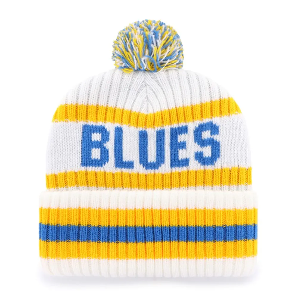 ST. LOUIS BLUES '47 HERITAGE BERING STRIPED POM KNIT - WHITE