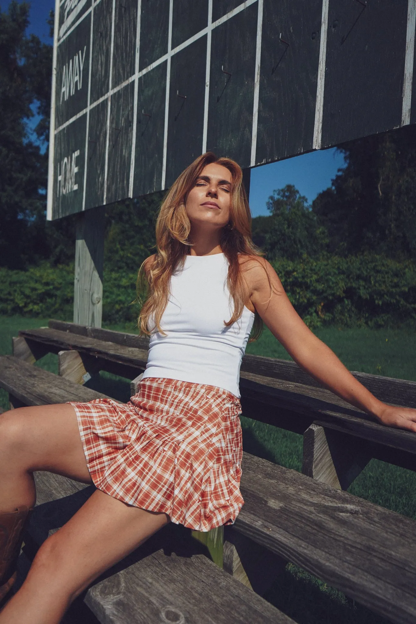 The Gwen Skort - Longhorn Plaid