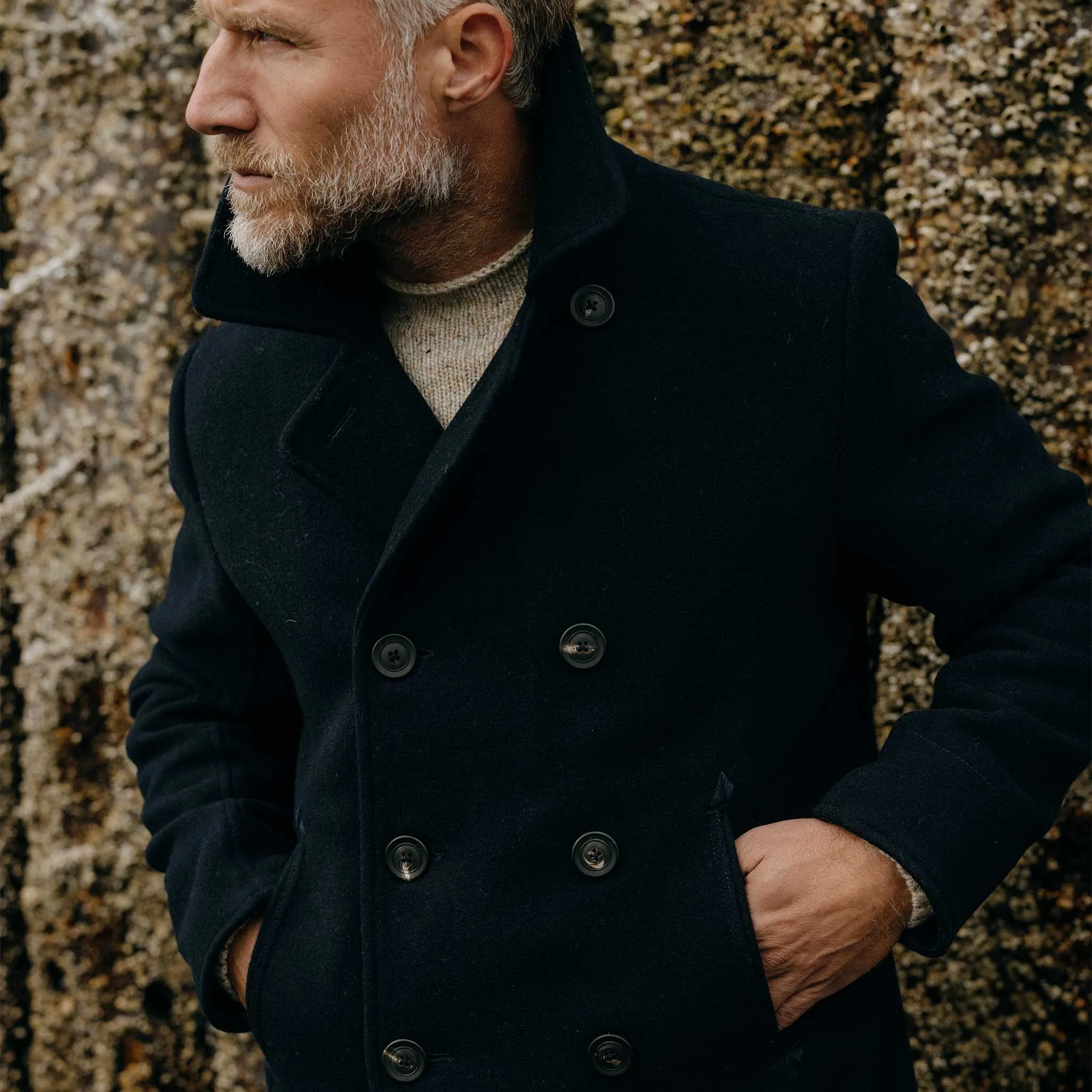 The Mariner Coat in Dark Navy Wool