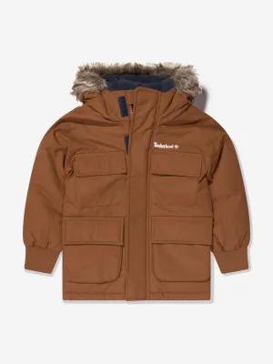 Timberland Boys Hooded Parka in Brown