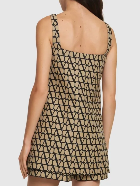 Valentino   Couture logo jacquard crepe playsuit 