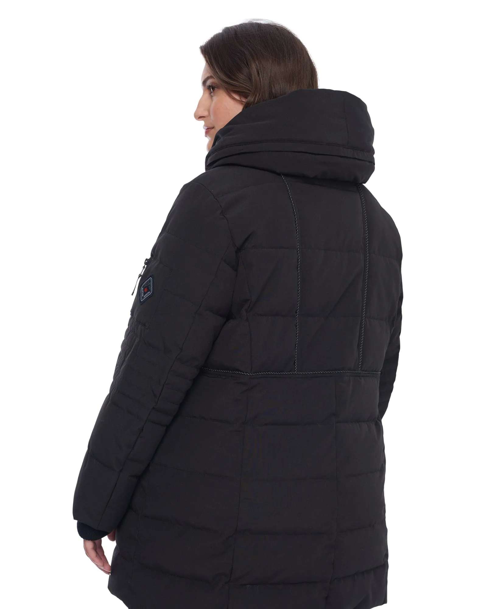 Vegan Down  Mid-Length Parka | Black