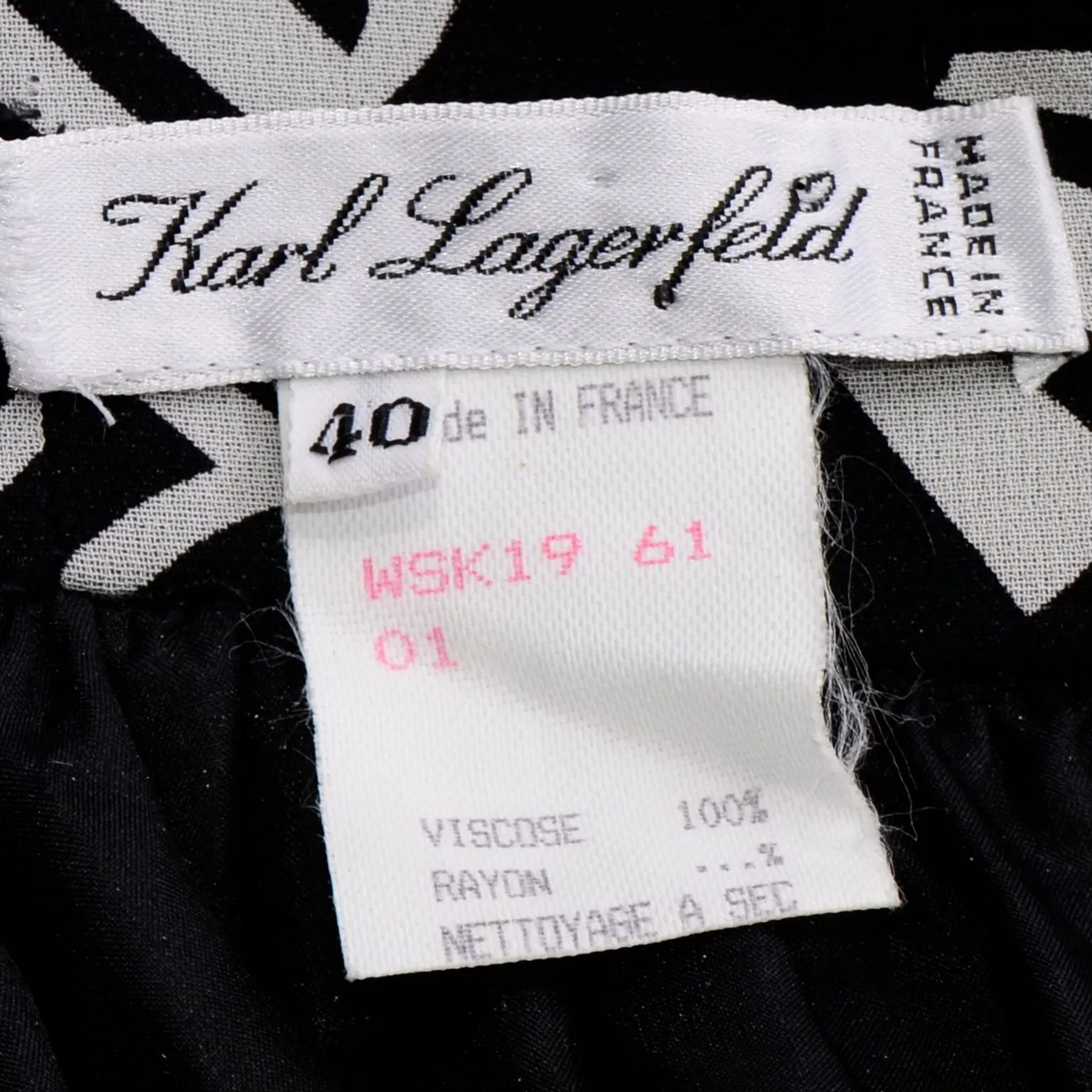 Vintage Karl Lagerfeld Black & White Self Portrait High Waist Skirt