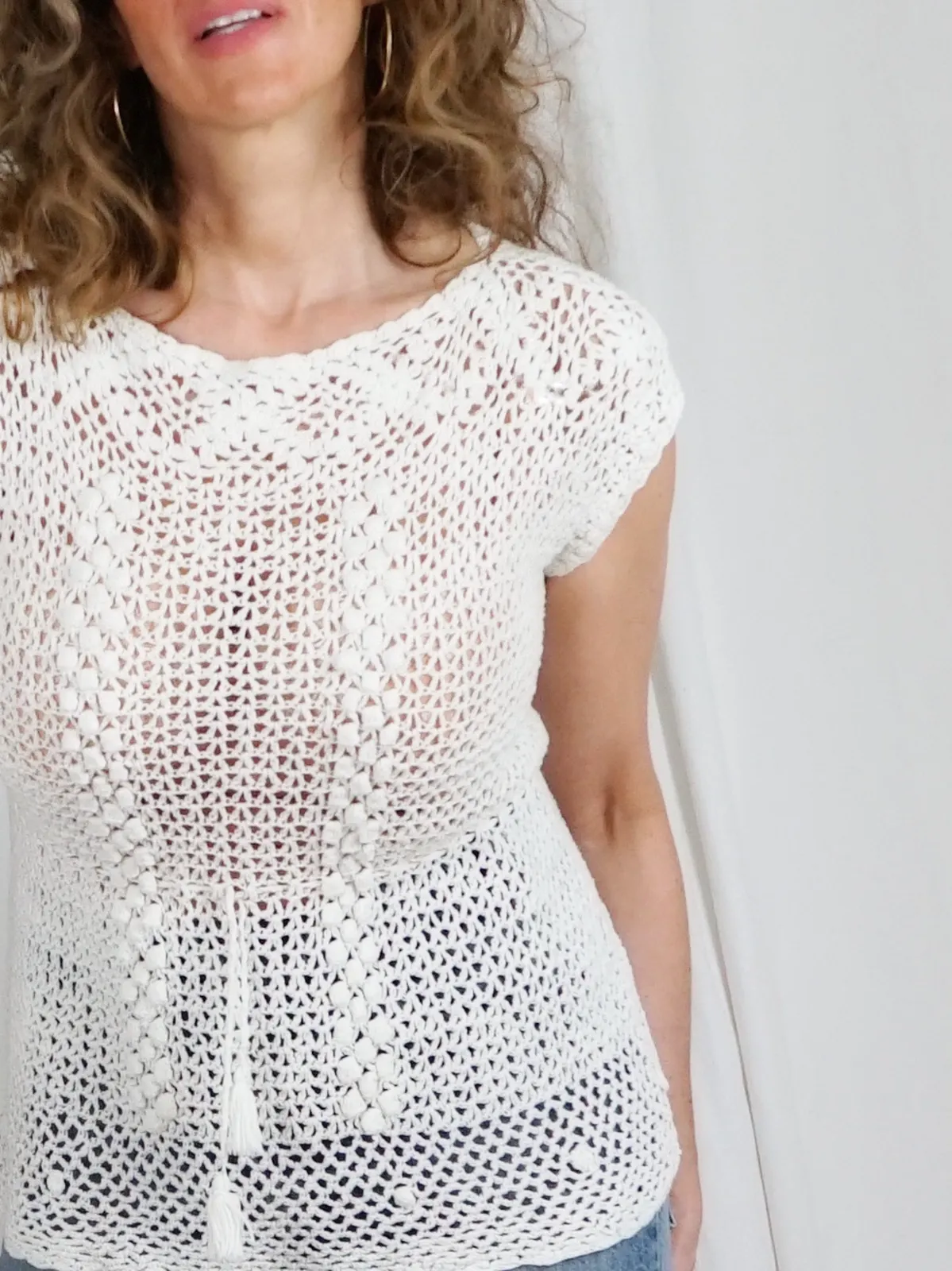 Vintage Vanilla Crochet Knit Top