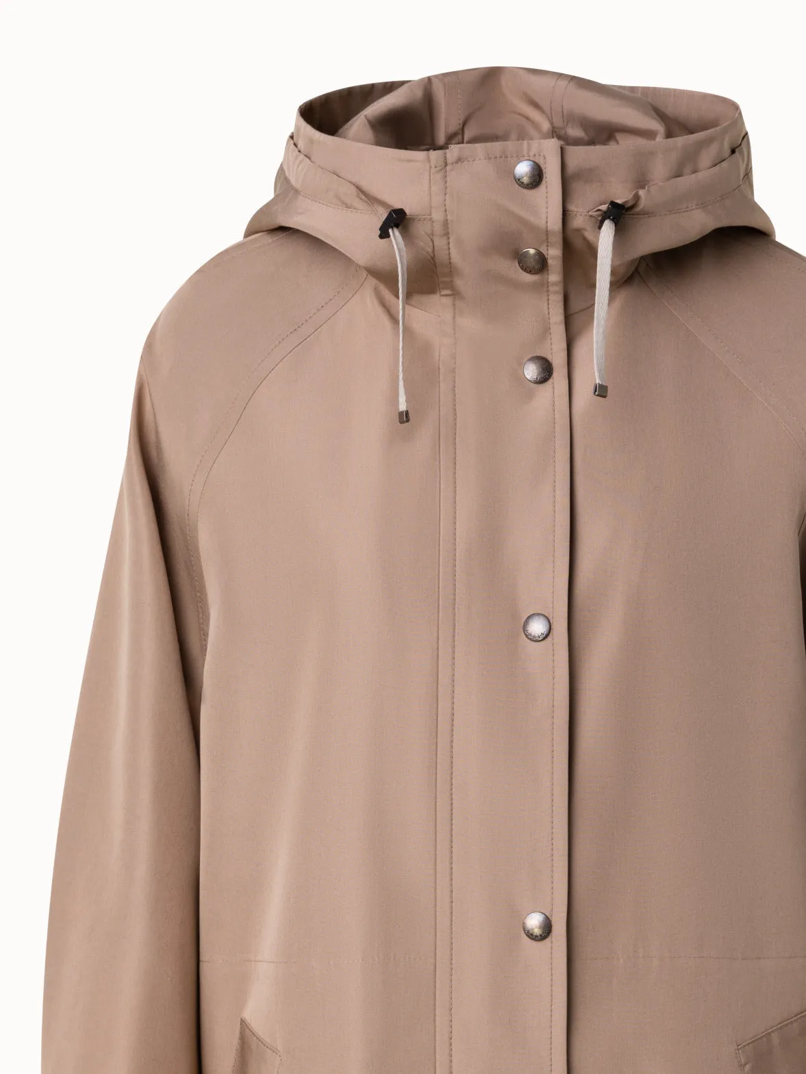 Water Repellent Parka in 100% Mulberry Silk