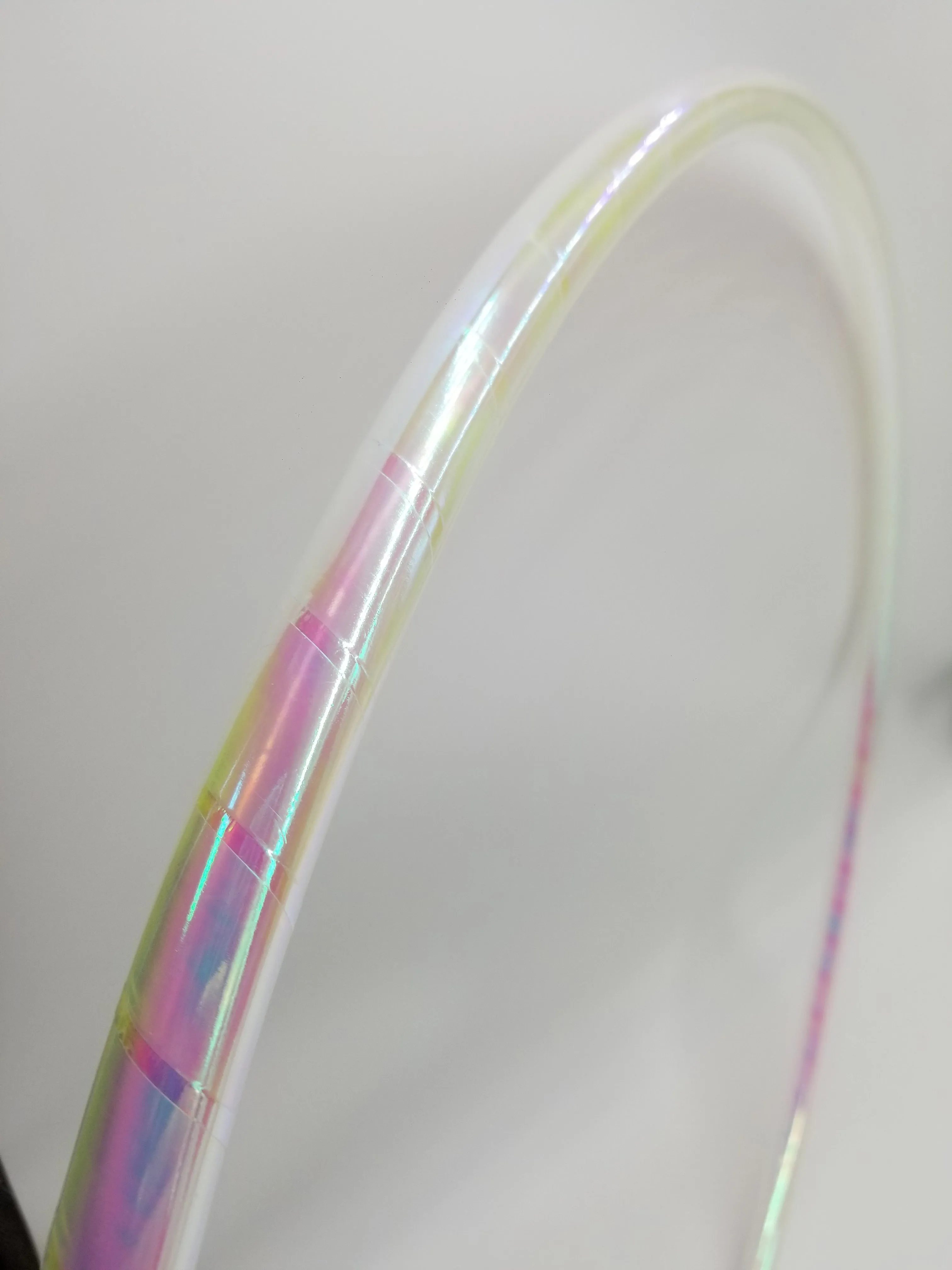 White Pearlescent Taped Hula Hoop