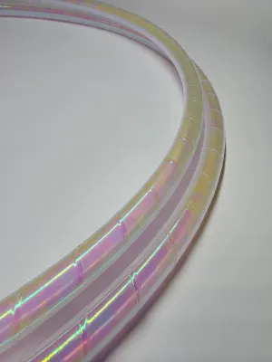 White Pearlescent Taped Hula Hoop