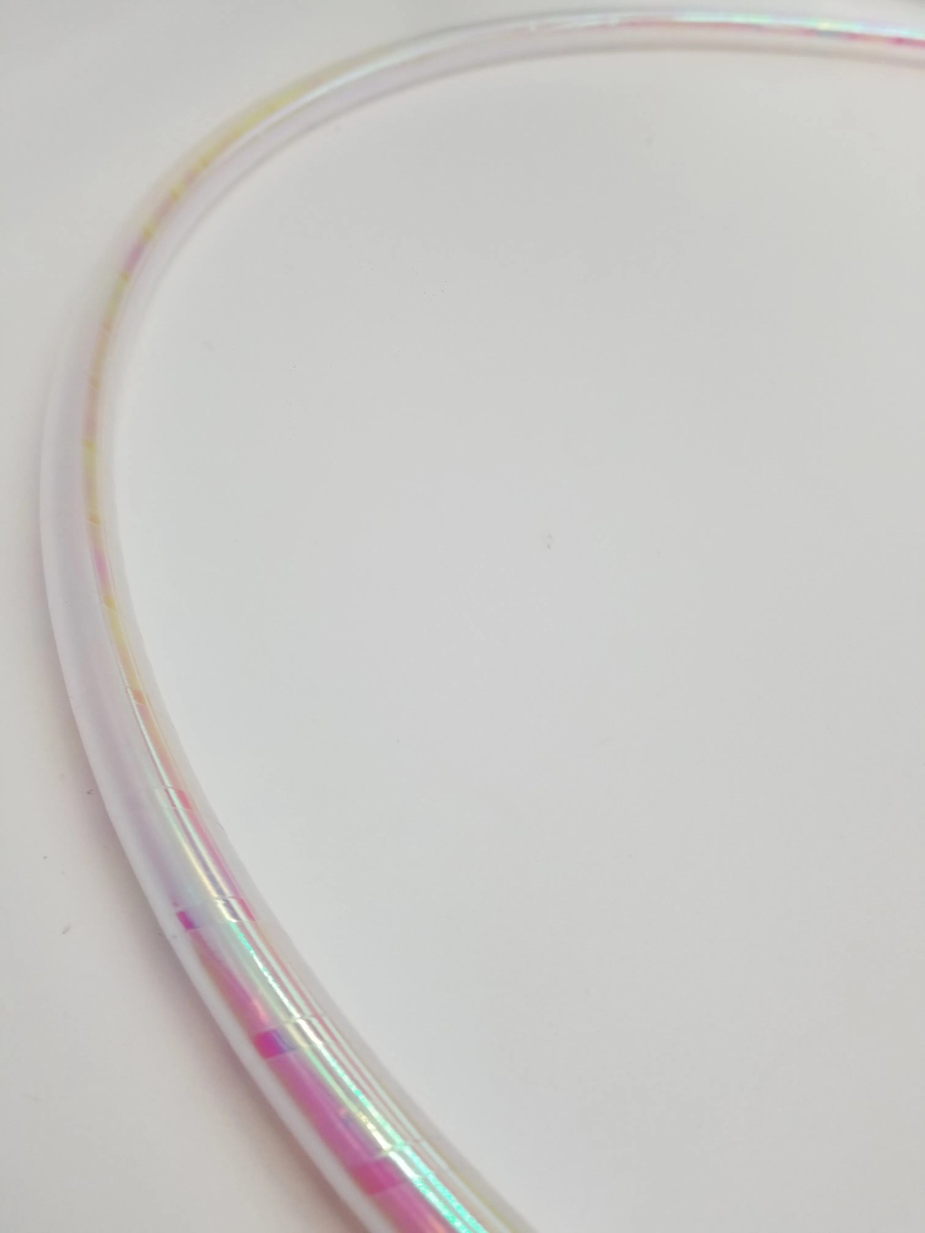 White Pearlescent Taped Hula Hoop