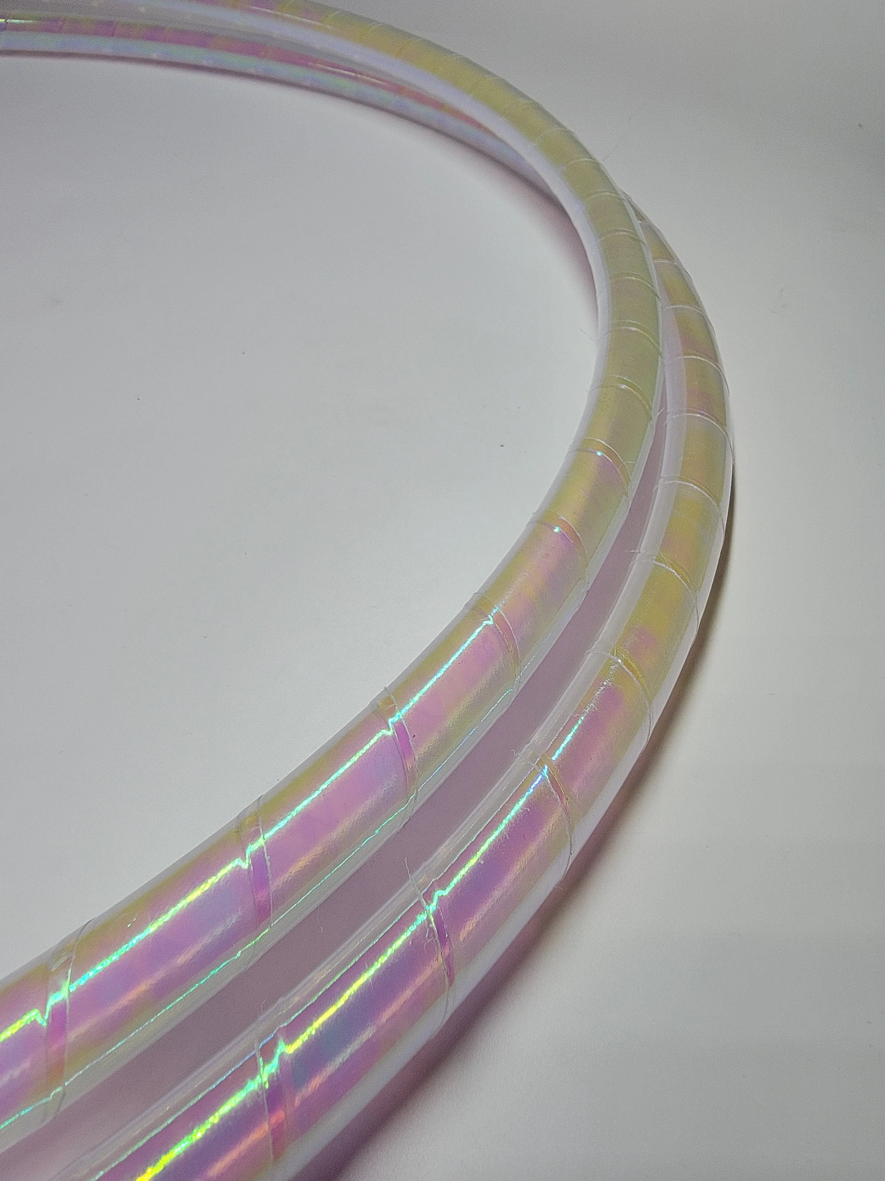 White Pearlescent Taped Hula Hoop