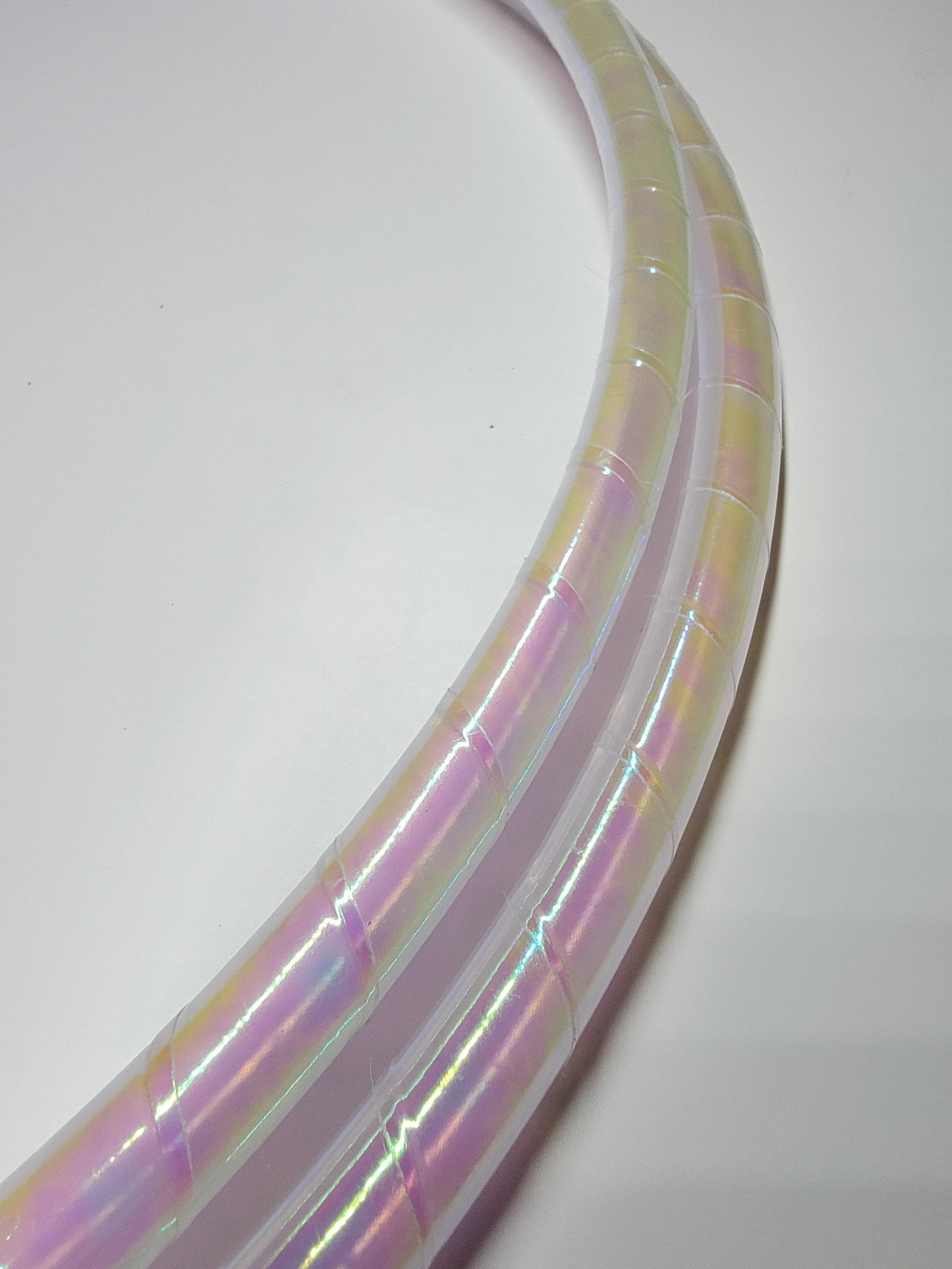 White Pearlescent Taped Hula Hoop