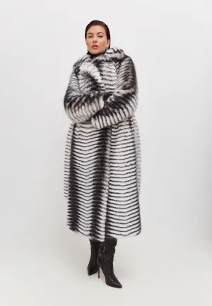 Winter Faux Fur Belted Long Coat