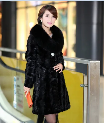 Winter Ladies Real Natural Spliced Mink Fur Coat 2020