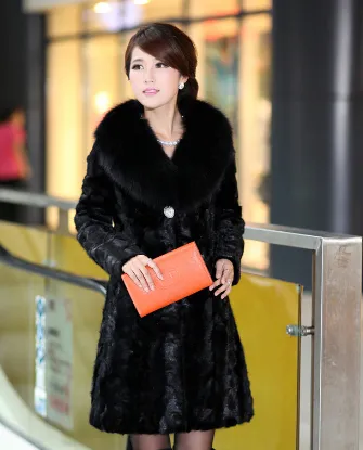 Winter Ladies Real Natural Spliced Mink Fur Coat 2020