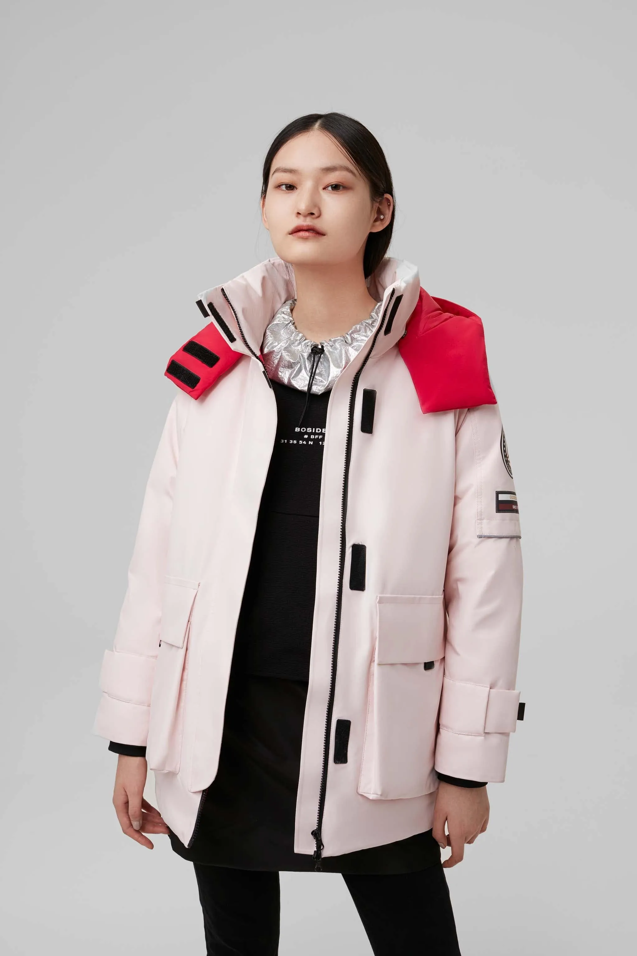 Women's detachable hood parka