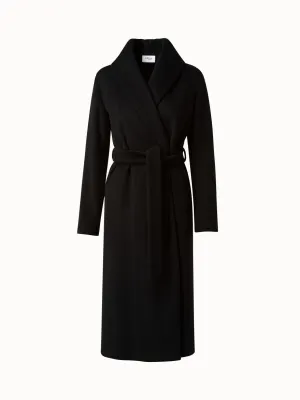 Wool Cashmere Blend Wrap Coat