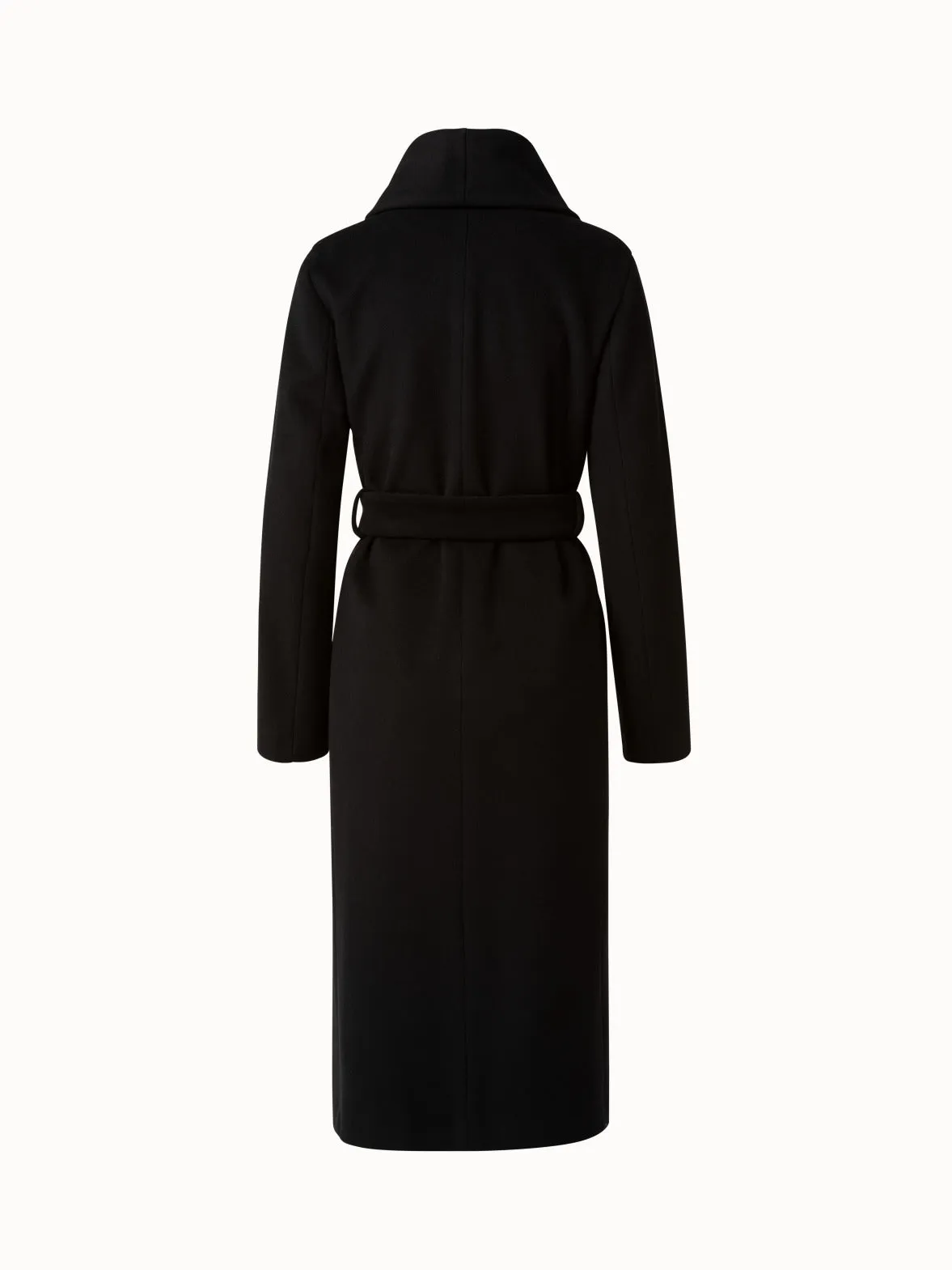 Wool Cashmere Blend Wrap Coat