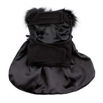 Wool Fur-Trimmed Harness Coat - Black